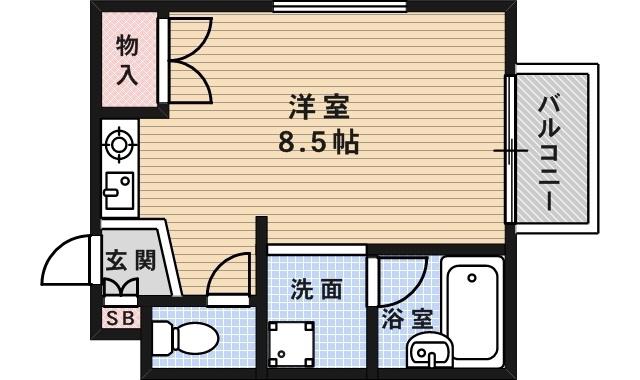 ラムールイワヤ(ワンルーム/2階)の間取り写真