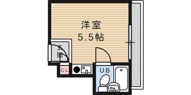 アルカディア六甲(ワンルーム/2階)の間取り写真