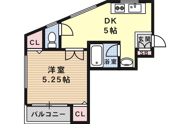 倉石ハイツ(1DK/2階)の間取り写真