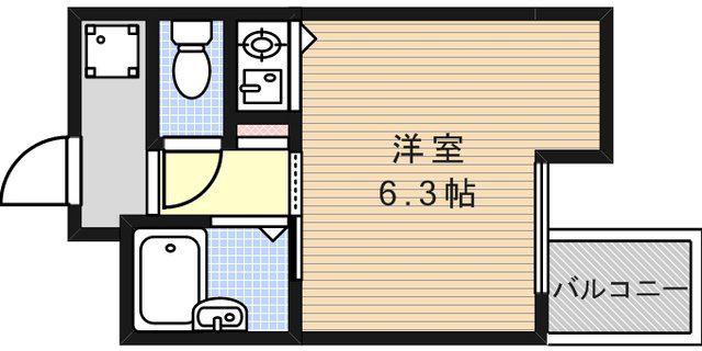 エステムコート東灘(ワンルーム/3階)の間取り写真
