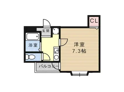 ロイヤルメゾン六甲道(1K/3階)の間取り写真