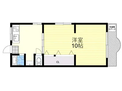 ハイツローレル(1DK/3階)の間取り写真