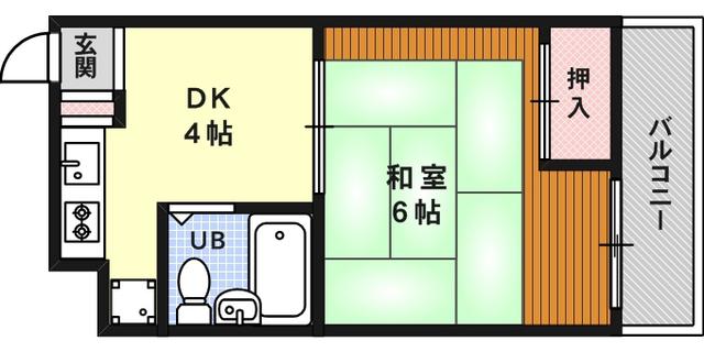 ヤスヒロマンション(1K/2階)の間取り写真