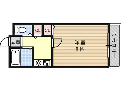 パインリッチⅠ(1K/2階)の間取り写真