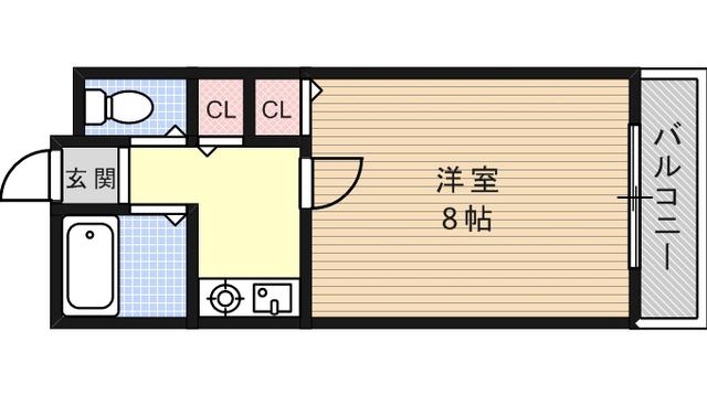 パインリッチⅠ(1K/2階)の間取り写真