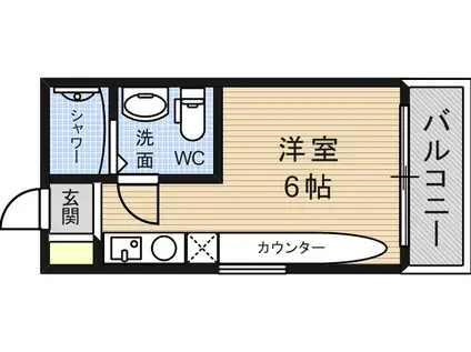 篠原ライフ(ワンルーム/2階)の間取り写真