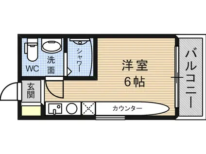 篠原ライフ(ワンルーム/3階)の間取り写真