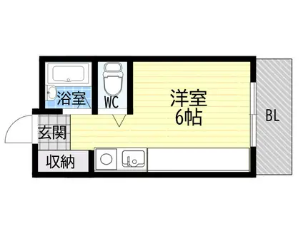 篠原ライフ(ワンルーム/2階)の間取り写真