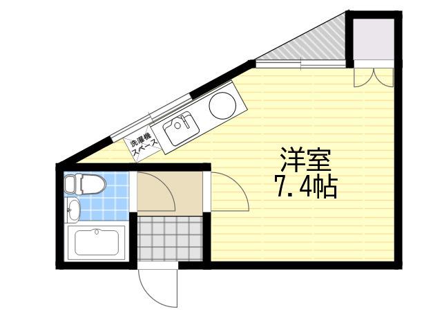 ミダ六マンション(ワンルーム/2階)の間取り写真