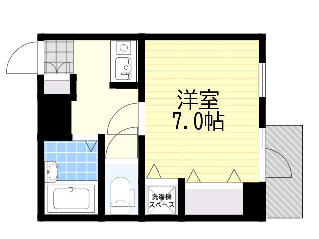 アパ六甲(1K/7階)の間取り写真