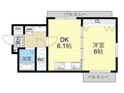 エールハイツ本山(1DK/5階)の間取り写真