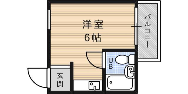 メゾン六甲 南棟(ワンルーム/4階)の間取り写真