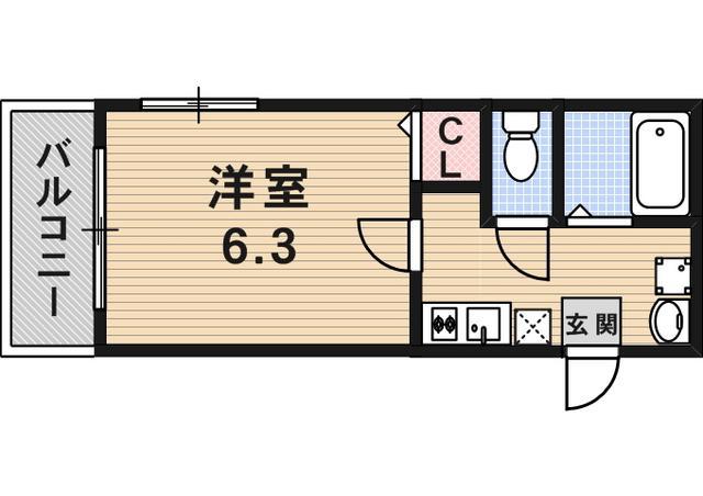 レトア赤松(1K/1階)の間取り写真