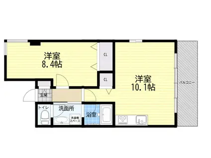 パレス東洋神戸2号館(1LDK/1階)の間取り写真