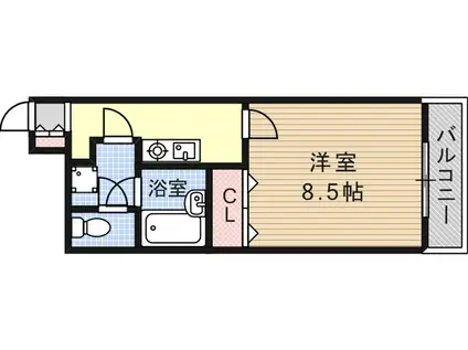 インペリアル篠原(1K/2階)の間取り写真