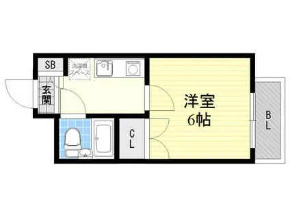 神戸リブプレイス(1K/4階)の間取り写真