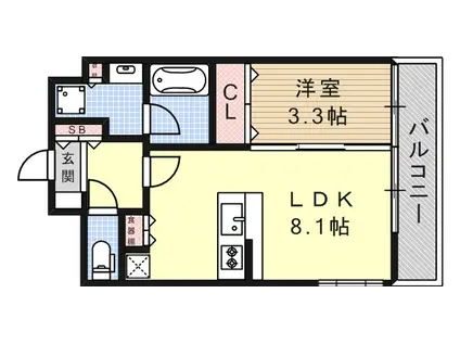 アーバネックス神戸六甲(1LDK/5階)の間取り写真