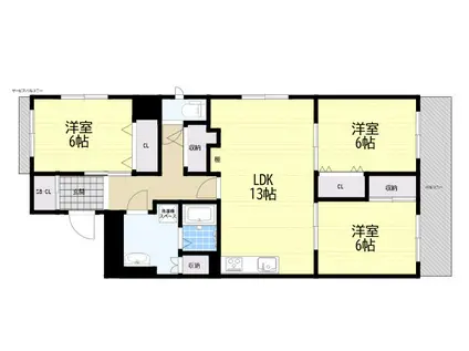 ルミナス本山(3LDK/3階)の間取り写真