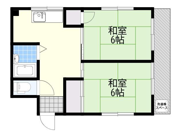 ハイム灘北(2DK/4階)の間取り写真