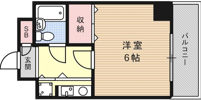 ロマネスク甲南(1K/3階)の間取り写真