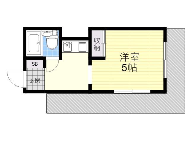 ルーミーハイツ(1K/4階)の間取り写真