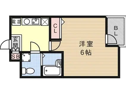 メゾンド平岡3番館(1K/2階)の間取り写真