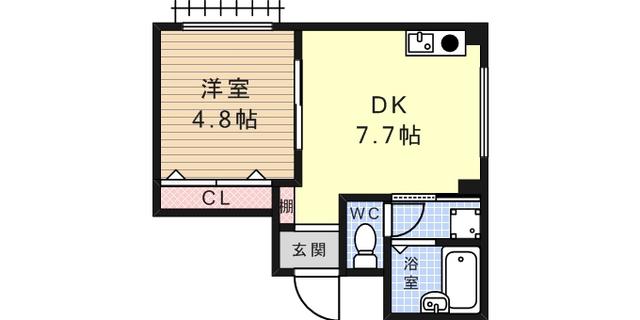 秋田マンション(1DK/1階)の間取り写真
