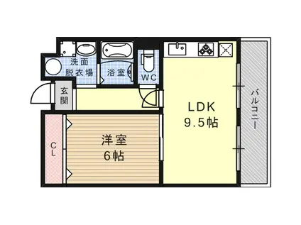 ドルミ灘(1LDK/4階)の間取り写真
