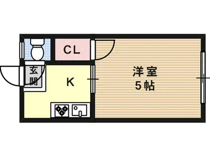 清水コーポ(ワンルーム/4階)の間取り写真