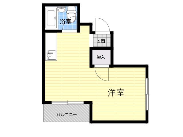 福田マンション(ワンルーム/2階)の間取り写真