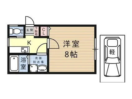 加本ハイツ(1K/2階)の間取り写真