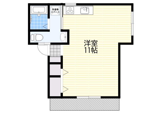 湊川第3マンション(ワンルーム/2階)の間取り写真