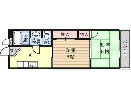 橋本第二マンション(2K/4階)の間取り写真