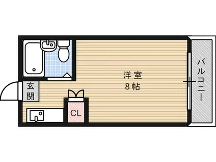 ルーブル西灘(ワンルーム/1階)の間取り写真