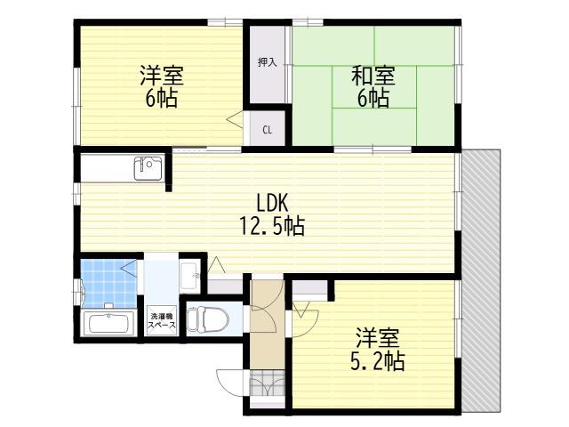 ルミエール上野通(3LDK/1階)の間取り写真