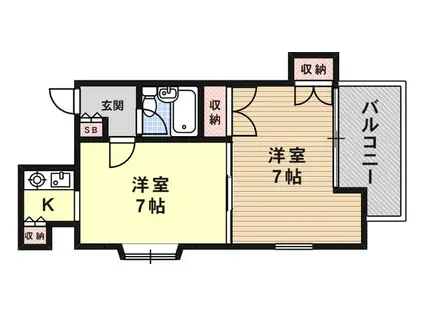 PACE MIKAGE(1DK/6階)の間取り写真