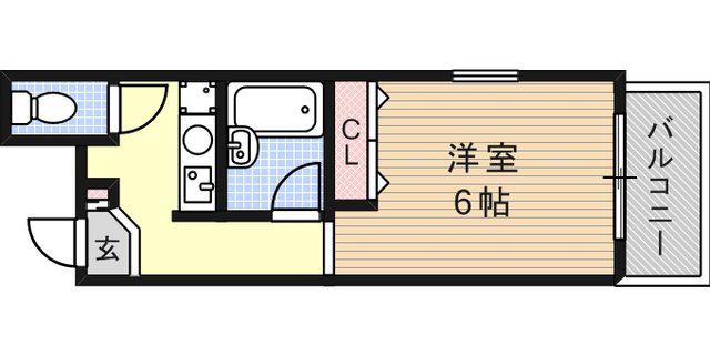 メイプルヒル(1K/4階)の間取り写真