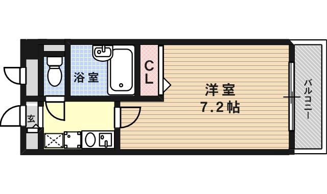 ワコーレ六甲アーベイン(1K/2階)の間取り写真