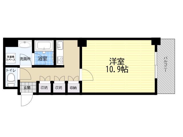 クレフ本山(1K/2階)の間取り写真