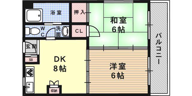 メゾン101(2LDK/3階)の間取り写真