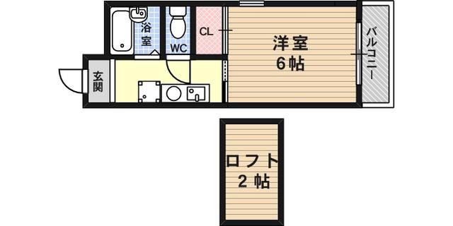 メインリバー住吉川(1K/3階)の間取り写真