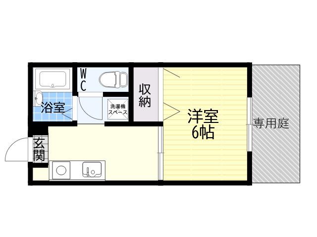 住吉西尾ハイツ(1K/1階)の間取り写真