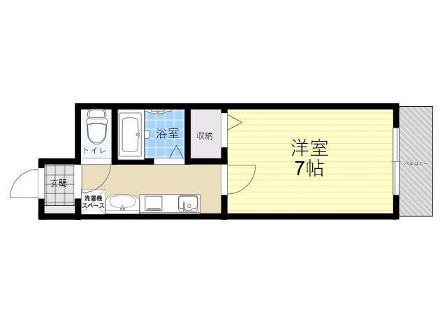 ミリオンベル本山(1K/4階)の間取り写真