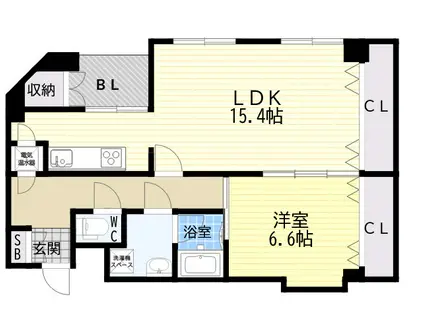 ジークレフ本山(1LDK/3階)の間取り写真