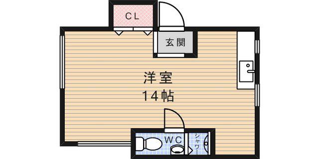 国玉ハイツ(ワンルーム/1階)の間取り写真