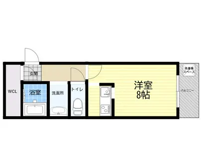 甲南タマタニマンション(ワンルーム/1階)の間取り写真