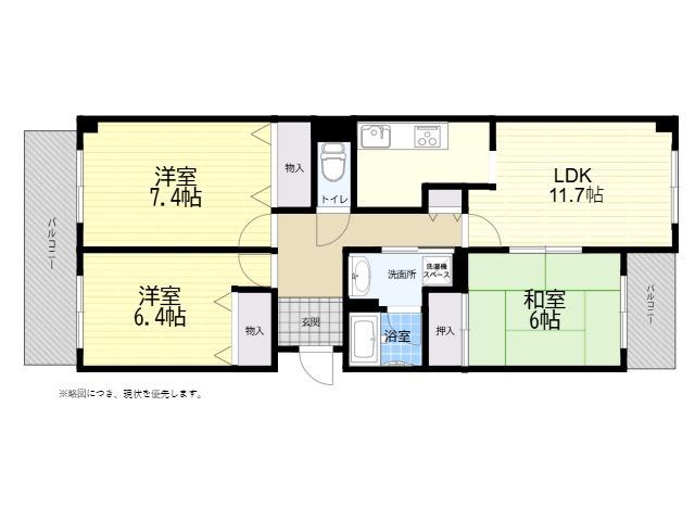 甲南山手ミオ(3LDK/2階)の間取り写真