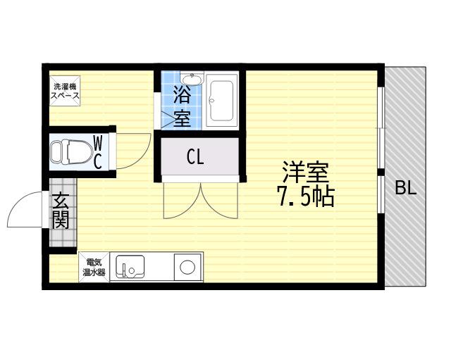 ASHIYA1555(ワンルーム/5階)の間取り写真