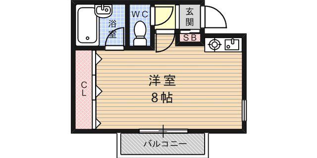 サンハイム深江(ワンルーム/2階)の間取り写真