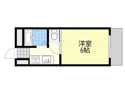 六甲アサヒ(1K/3階)の間取り写真